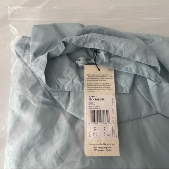 NWT Adidas x Stella McCartney Tech Sweater - Blue - Picture 7 of 8